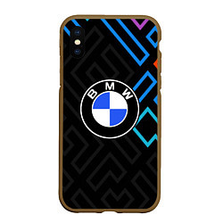 Чехол iPhone XS Max матовый Bmw абстракция, цвет: 3D-коричневый