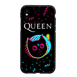 Чехол iPhone XS Max матовый Queen - rock star cat, цвет: 3D-черный