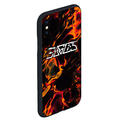 Чехол iPhone XS Max матовый Eagles red lava / 3D-Черный – фото 2