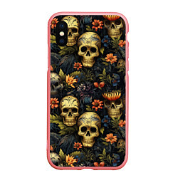 Чехол iPhone XS Max матовый Осень и черепа