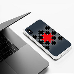 Чехол iPhone XS Max матовый Этно серый, цвет: 3D-белый — фото 2