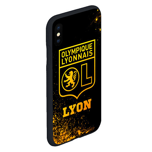 Чехол iPhone XS Max матовый Lyon - gold gradient / 3D-Черный – фото 2