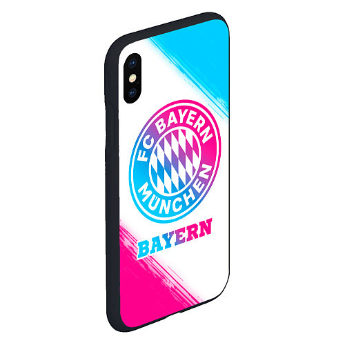 Чехол iPhone XS Max матовый Bayern neon gradient style / 3D-Черный – фото 2