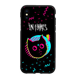 Чехол iPhone XS Max матовый In Flames - rock star cat, цвет: 3D-черный
