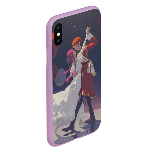 Чехол iPhone XS Max матовый Sousou no Frieren Fern Stark Love dance / 3D-Сиреневый – фото 2