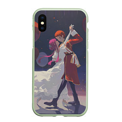 Чехол iPhone XS Max матовый Sousou no Frieren Fern Stark Love dance, цвет: 3D-салатовый