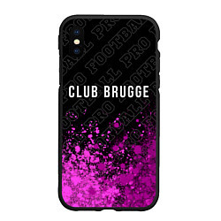 Чехол iPhone XS Max матовый Club Brugge pro football посередине, цвет: 3D-черный