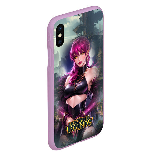 Чехол iPhone XS Max матовый League Of Legends Akali Kda / 3D-Сиреневый – фото 2