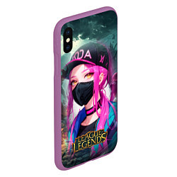 Чехол iPhone XS Max матовый League Of Legends Akali Kda, цвет: 3D-фиолетовый — фото 2