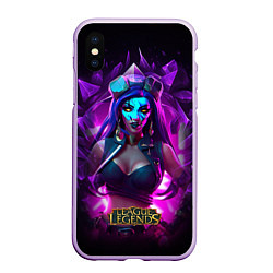 Чехол iPhone XS Max матовый League Of Legends Akali Kda, цвет: 3D-сиреневый