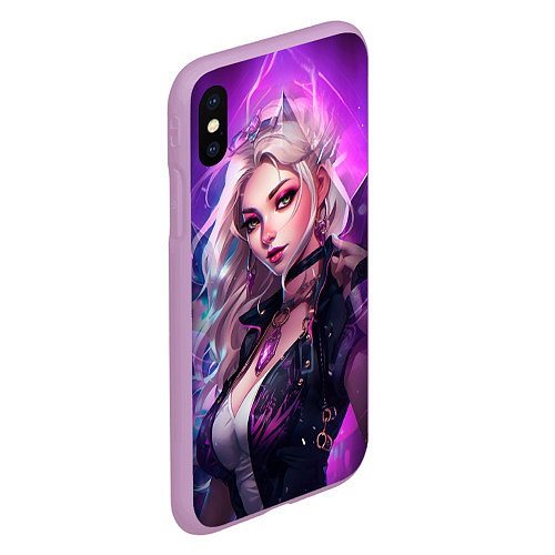 Чехол iPhone XS Max матовый League of Legends Kaisa Kda style / 3D-Сиреневый – фото 2