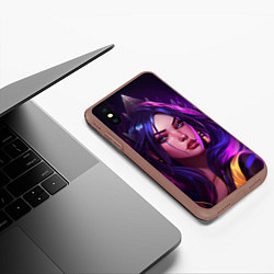 Чехол iPhone XS Max матовый League of Legends Kaisa Kda style, цвет: 3D-коричневый — фото 2