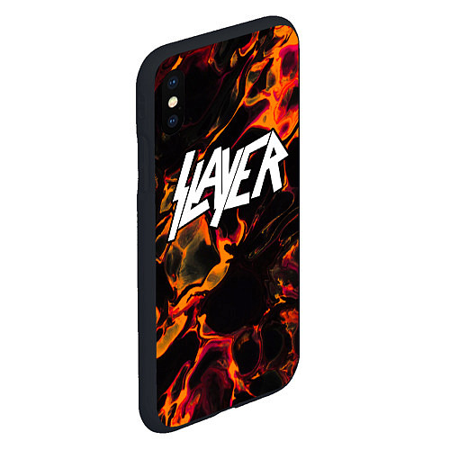 Чехол iPhone XS Max матовый Slayer red lava / 3D-Черный – фото 2