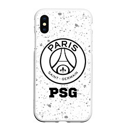 Чехол iPhone XS Max матовый PSG sport на светлом фоне, цвет: 3D-белый