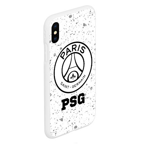 Чехол iPhone XS Max матовый PSG sport на светлом фоне / 3D-Белый – фото 2