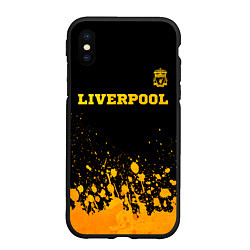 Чехол iPhone XS Max матовый Liverpool - gold gradient посередине, цвет: 3D-черный