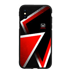 Чехол iPhone XS Max матовый Honda - красные треугольники