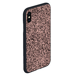 Чехол iPhone XS Max матовый Бледно-розовый с чёрными пятнами текстура, цвет: 3D-черный — фото 2