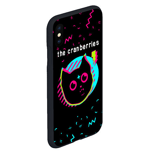 Чехол iPhone XS Max матовый The Cranberries - rock star cat / 3D-Черный – фото 2
