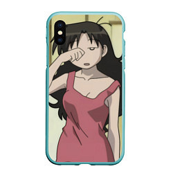 Чехол iPhone XS Max матовый Azumanga Daioh Юкари Танидзаки, цвет: 3D-мятный