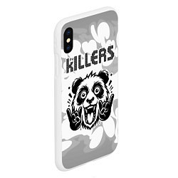 Чехол iPhone XS Max матовый The Killers рок панда на светлом фоне, цвет: 3D-белый — фото 2