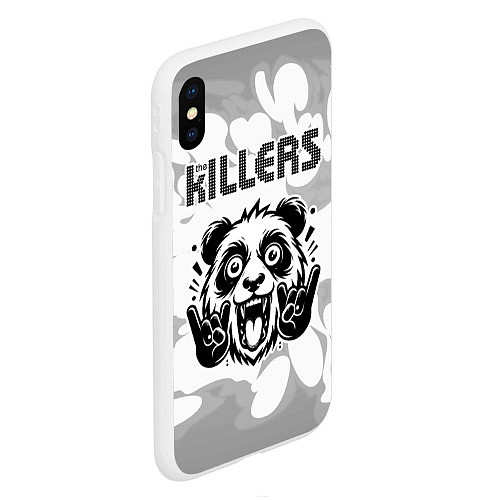 Чехол iPhone XS Max матовый The Killers рок панда на светлом фоне / 3D-Белый – фото 2