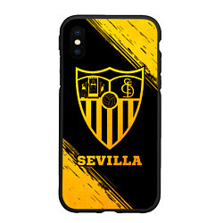 Чехол iPhone XS Max матовый Sevilla - gold gradient, цвет: 3D-черный