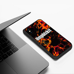 Чехол iPhone XS Max матовый Limp Bizkit red lava, цвет: 3D-черный — фото 2