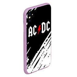 Чехол iPhone XS Max матовый Ac dc rock, цвет: 3D-сиреневый — фото 2