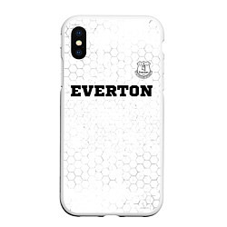 Чехол iPhone XS Max матовый Everton sport на светлом фоне посередине, цвет: 3D-белый