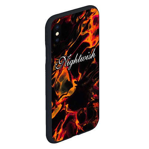 Чехол iPhone XS Max матовый Nightwish red lava / 3D-Черный – фото 2
