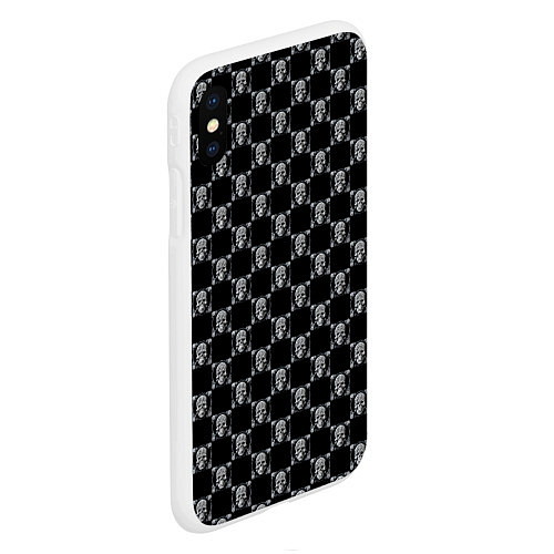 Чехол iPhone XS Max матовый Mechanic skull / 3D-Белый – фото 2