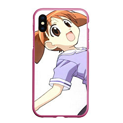 Чехол iPhone XS Max матовый Azumanga Daioh Тиё Михама, цвет: 3D-малиновый