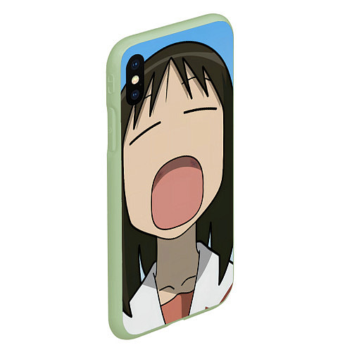 Чехол iPhone XS Max матовый Azumanga Daioh Аюму Касуга зевает / 3D-Салатовый – фото 2