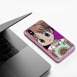 Чехол iPhone XS Max матовый Azumanga Daioh Тиё Михама, цвет: 3D-розовый — фото 2