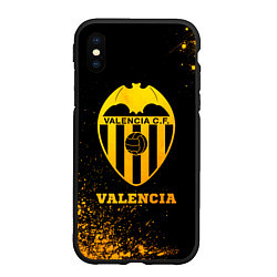 Чехол iPhone XS Max матовый Valencia - gold gradient, цвет: 3D-черный