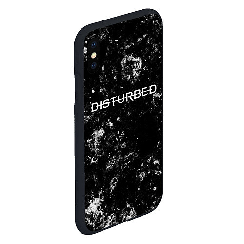 Чехол iPhone XS Max матовый Disturbed black ice / 3D-Черный – фото 2
