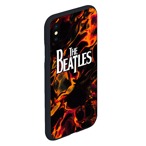 Чехол iPhone XS Max матовый The Beatles red lava / 3D-Черный – фото 2