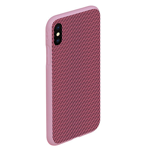 Чехол iPhone XS Max матовый Розовый имитация сетки паттерн / 3D-Розовый – фото 2