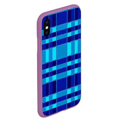 Чехол iPhone XS Max матовый Полосный паттерн / 3D-Фиолетовый – фото 2