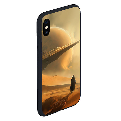 Чехол iPhone XS Max матовый Пустыня и космический корабль - Дюна / 3D-Черный – фото 2