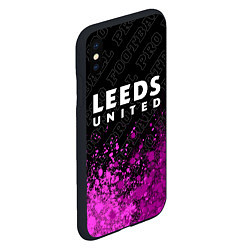 Чехол iPhone XS Max матовый Leeds United pro football посередине, цвет: 3D-черный — фото 2