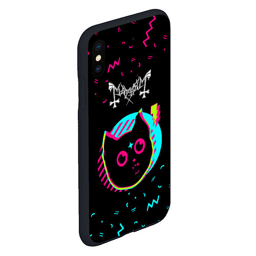 Чехол iPhone XS Max матовый Mayhem - rock star cat / 3D-Черный – фото 2