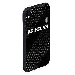 Чехол iPhone XS Max матовый AC Milan sport на темном фоне посередине, цвет: 3D-черный — фото 2