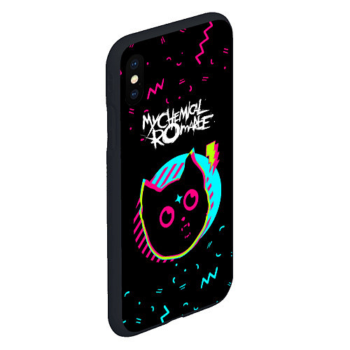Чехол iPhone XS Max матовый My Chemical Romance - rock star cat / 3D-Черный – фото 2