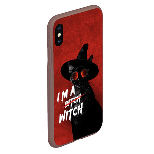 Чехол iPhone XS Max матовый I am witch / 3D-Коричневый – фото 2