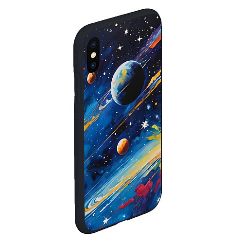 Чехол iPhone XS Max матовый Цвета вселенной / 3D-Черный – фото 2