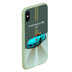 Чехол iPhone XS Max матовый Порше 911 спортивный немецкий автомобиль, цвет: 3D-салатовый — фото 2