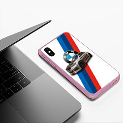 Чехол iPhone XS Max матовый Немецкий кроссовер BMW X6 M, цвет: 3D-розовый — фото 2