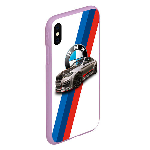 Чехол iPhone XS Max матовый Немецкий кроссовер BMW X6 M / 3D-Сиреневый – фото 2